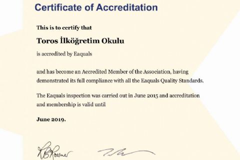 Eaquals Accreditation Certificate